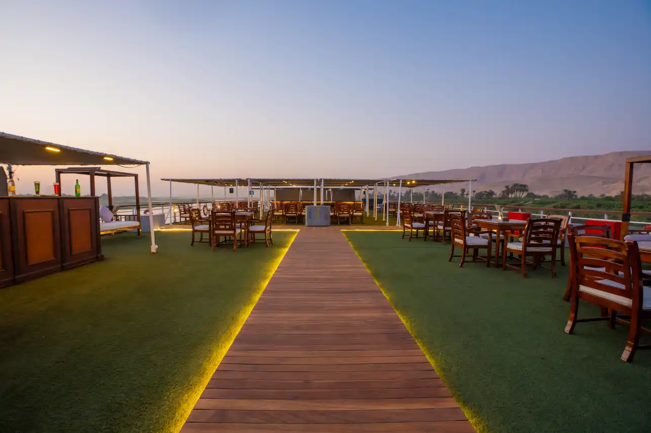 Sun deck of the City and Sea Adonis Nile Cruise Nile cruise
